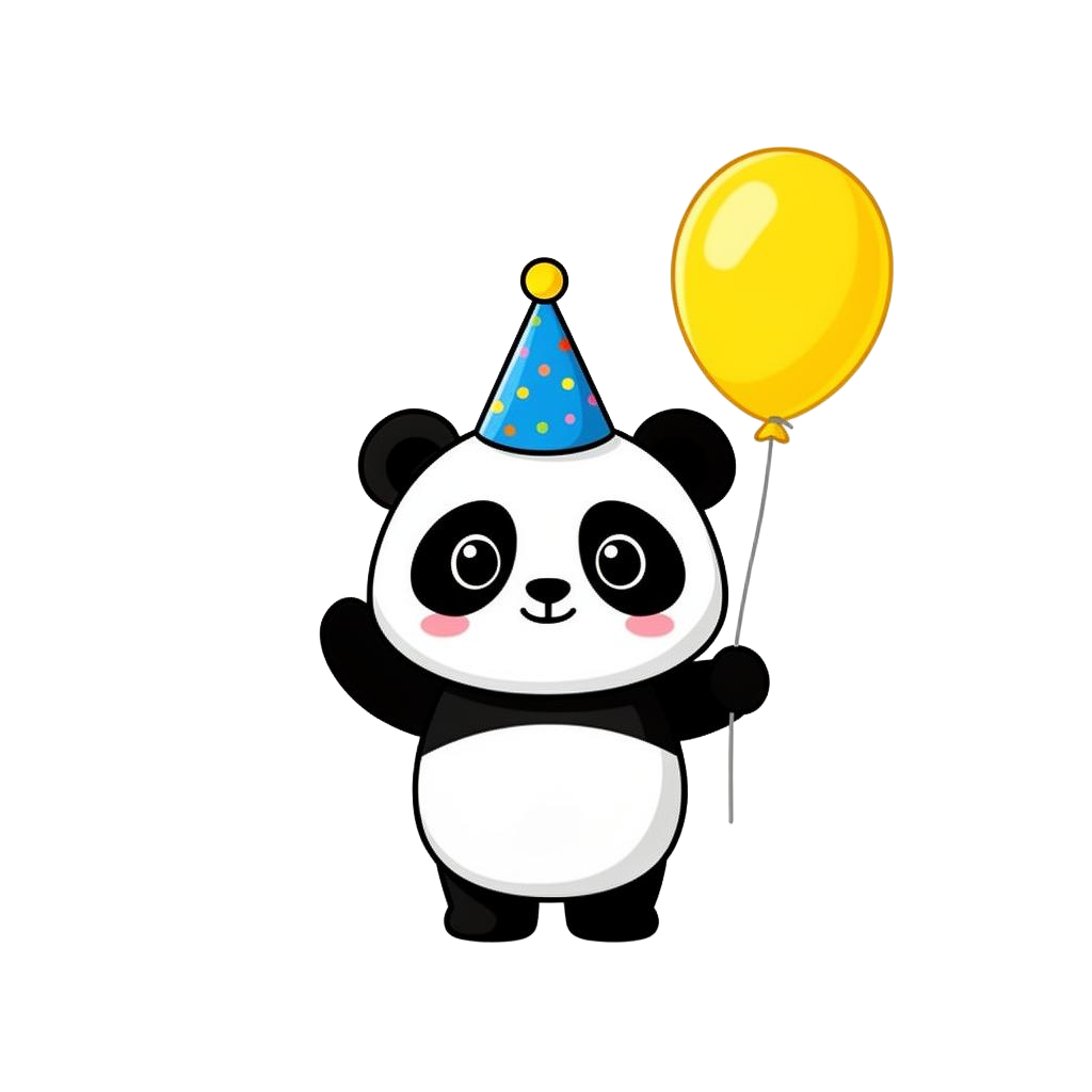 Panda My First Gym w czapeczce urodzinowej
